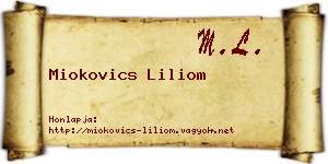 Miokovics Liliom névjegykártya